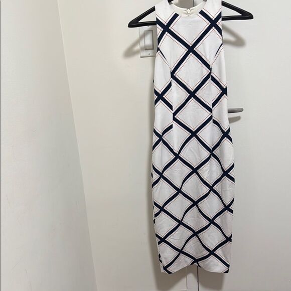 Finders Keepers Sleeveless Sheath Midi Dress in Red, White & Blue. Size Small. - Picture 1 of 6